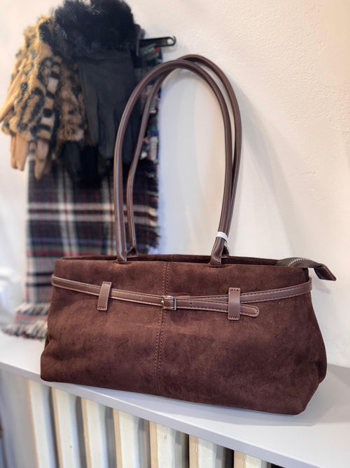 Borsa scamosciata Miu marrone