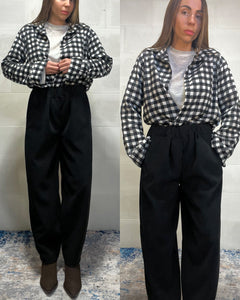 Pantalone baggy in velluto nero