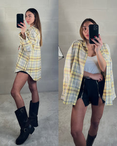 Camicetta in flanella tartan gialla