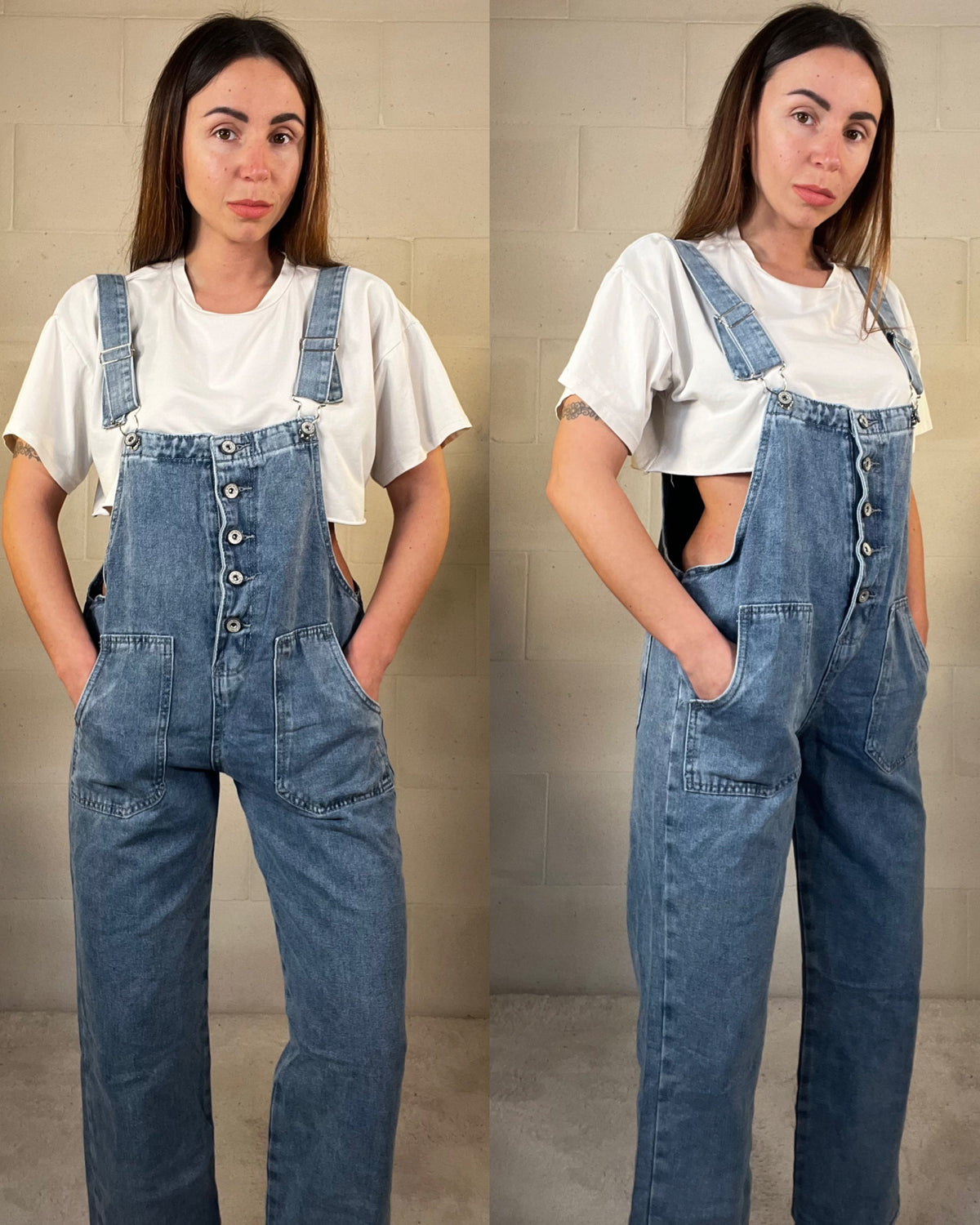 Salopette in denim 7/8
