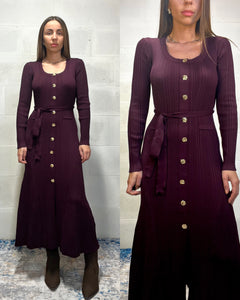 Maxi abito in filo prugna Cherie