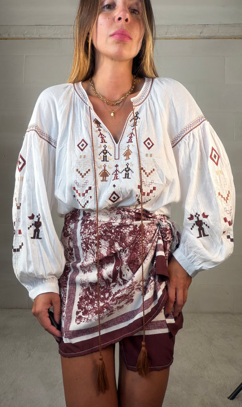 Blusa Tahiti 80% cotone 20% lino