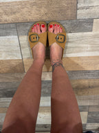 Ciabatta Madrid camel suede suola in vera pelle
