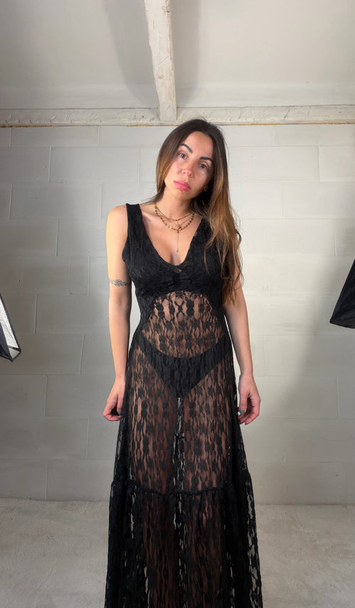 Maxi abito cover up in pizzo Ibiza