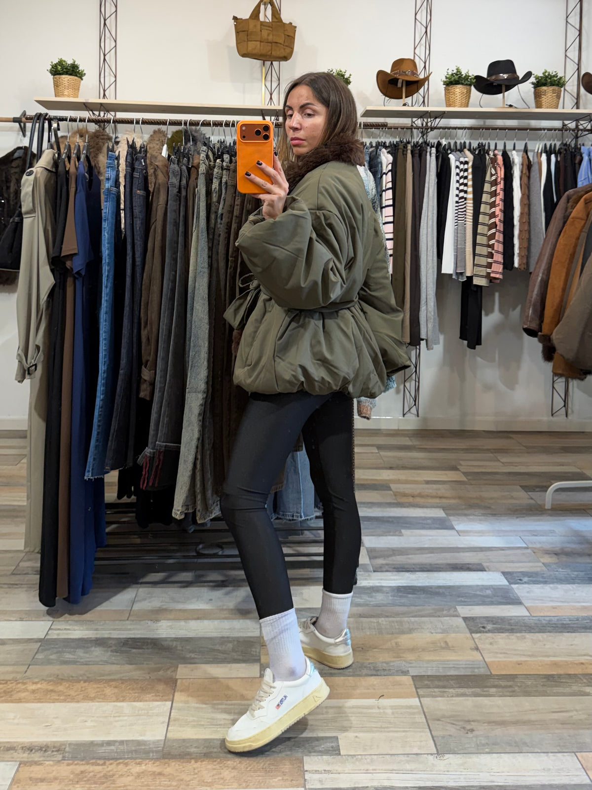 Bomber kimono Cracovia inserti in ecopelliccia con cintura annodabile nero