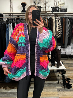 Cardigan top quality multicolor Hand Made