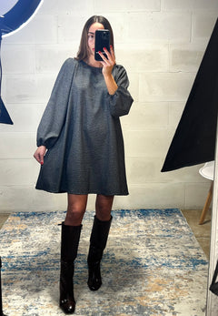 Abito ampio tartan ultra fitto