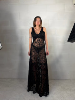 Maxi abito cover up in pizzo Ibiza
