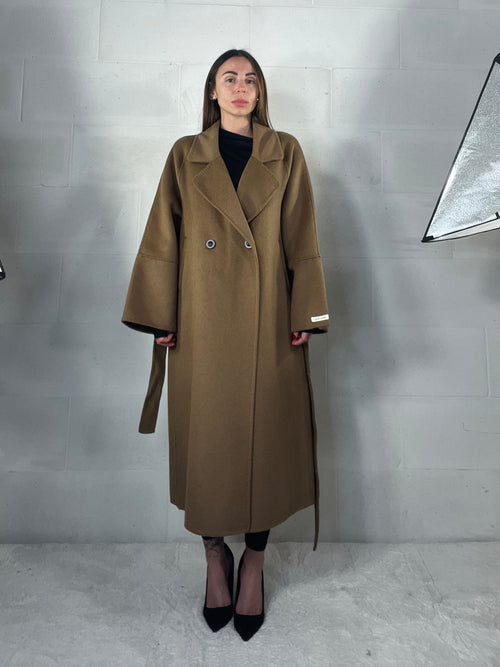 Cappotto over top quality HAND MADE 48% lana cammello