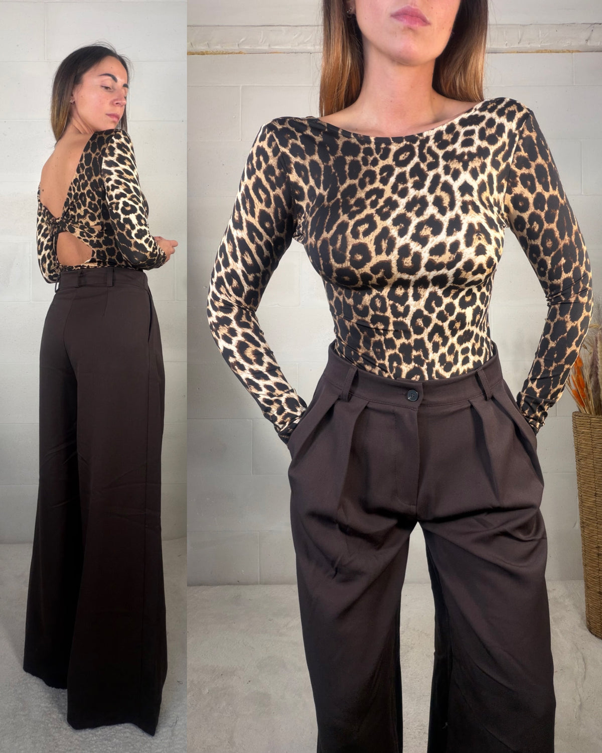 Pantalone testa di moro sartoriale con pence
