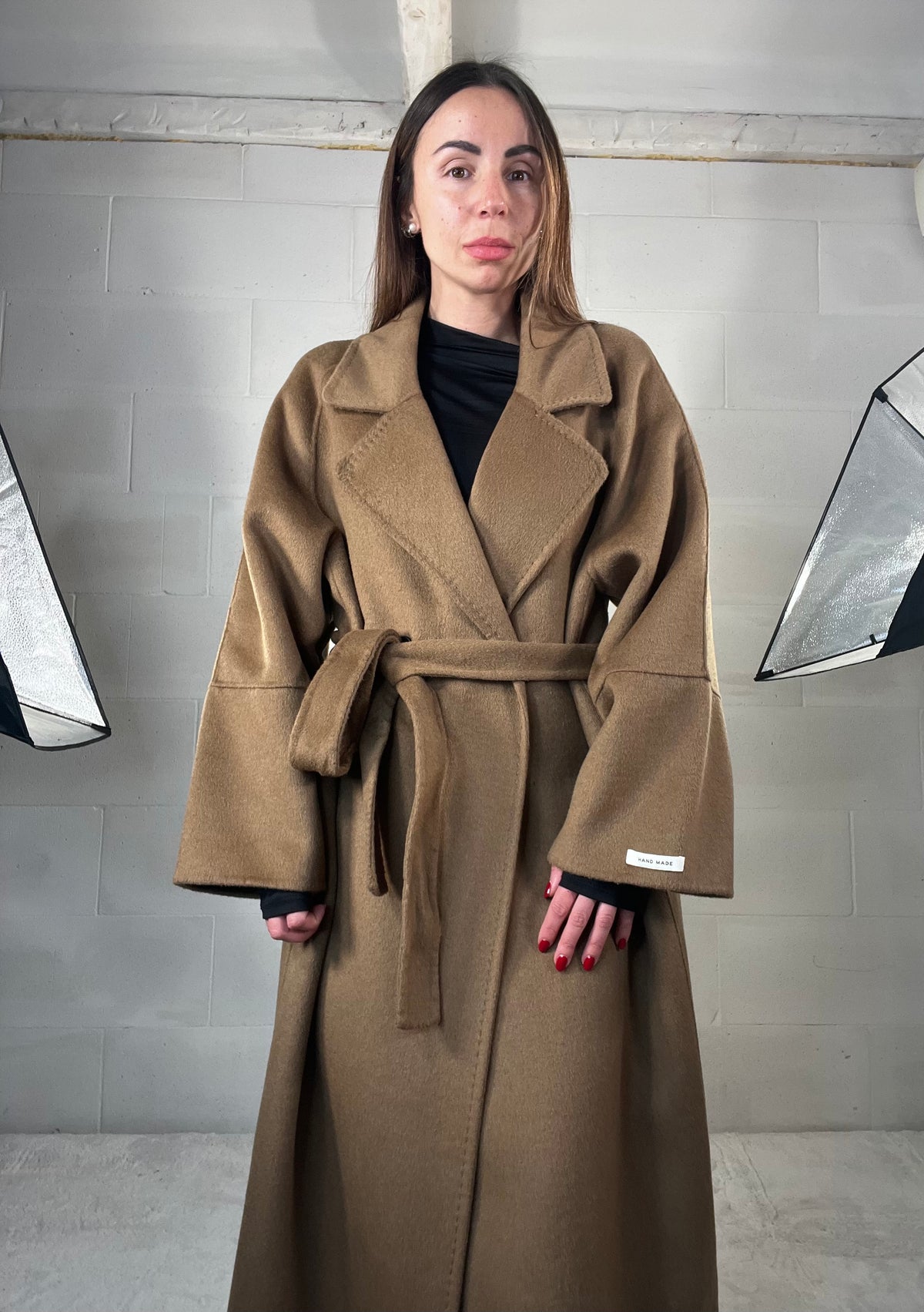 Cappotto over top quality HAND MADE 48% lana cammello
