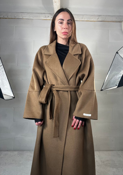 Cappotto over top quality HAND MADE 48% lana cammello