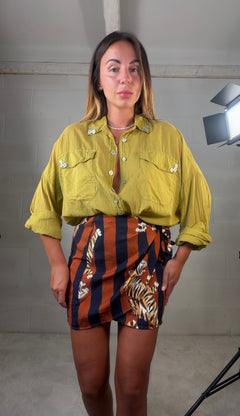 Camicia over Safari senape in 100% cotone