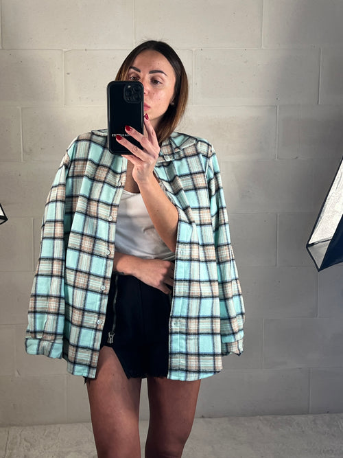 Camicetta in flanella tartan tiffany