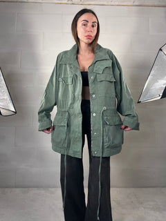 Giacca Sahariana over con coulisse