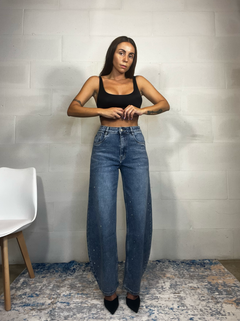 Jeans baggy con punti luce