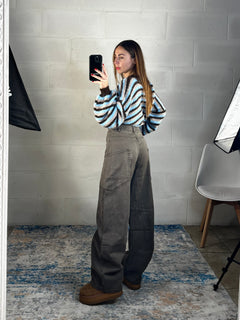 Denim baggy tasconi marrone