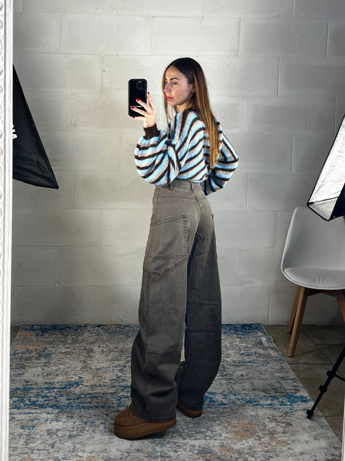 Denim baggy tasconi marrone