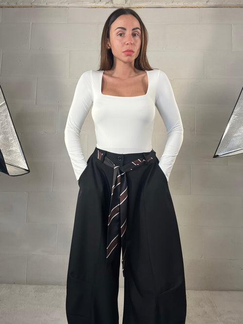 Body scollo quadrato Atena bianco