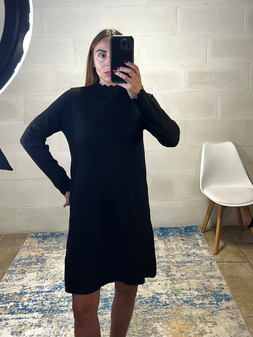 Angel dress simil lana rasata nero