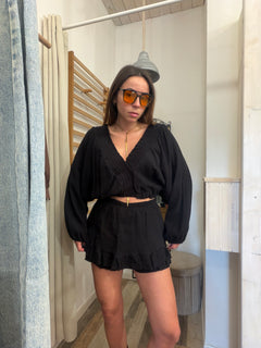 Completo nero in 100% cotone Uruguay