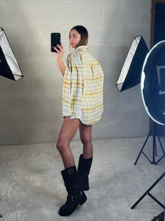 Camicetta in flanella tartan gialla