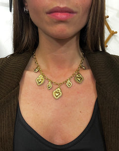 Collana multi cuore sacro dorata
