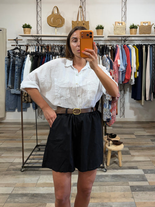Pantaloncino comodo in 97% cotone nero