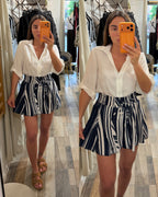 Short L’Avana striato blu