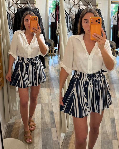 Short L’Avana striato blu