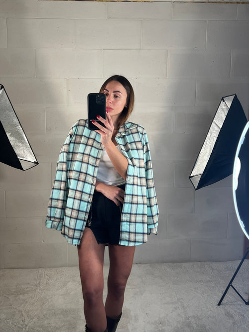 Camicetta in flanella tartan tiffany