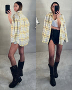 Camicetta in flanella tartan gialla