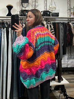 Cardigan top quality multicolor Hand Made