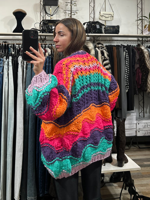 Cardigan top quality multicolor Hand Made