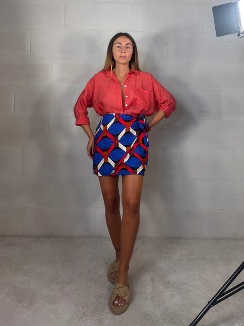 Pareo corto stampa geometrica