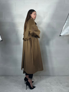 Cappotto over top quality HAND MADE 48% lana cammello