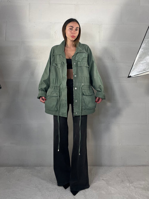 Giacca Sahariana over con coulisse