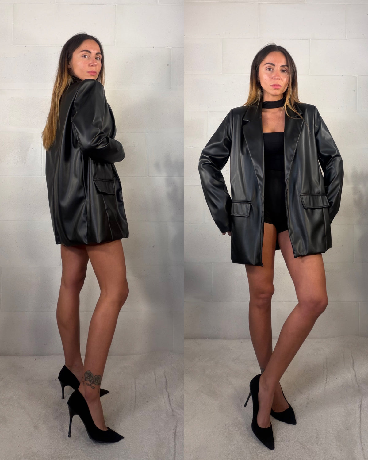 Blazer comfy in ecopelle