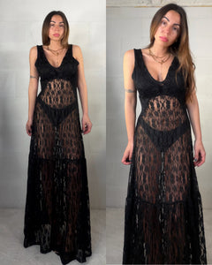 Maxi abito cover up in pizzo Ibiza