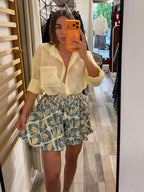 Camicia over in tencel gialla