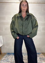 Giacca scamosciata Trend verde militare