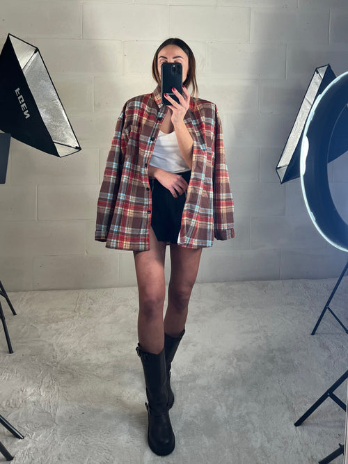 Camicione imbottito interno caldo effetto Teddy multicolore