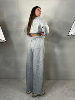 Completo tuta comfy chic baggy in neoprene grigio