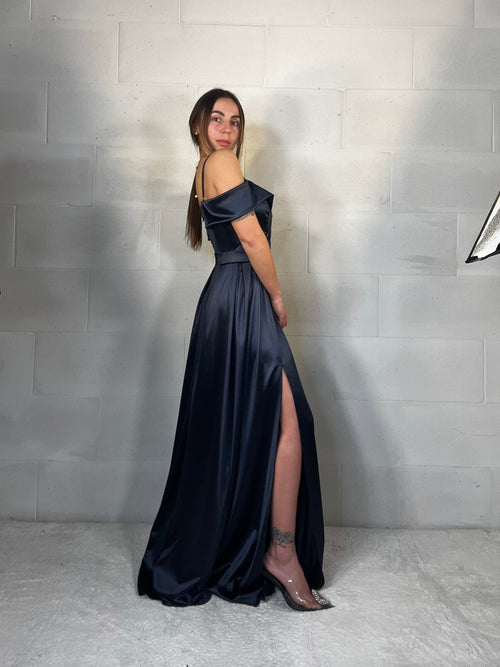 Maxi abito da cerimonia blu notte Matilda