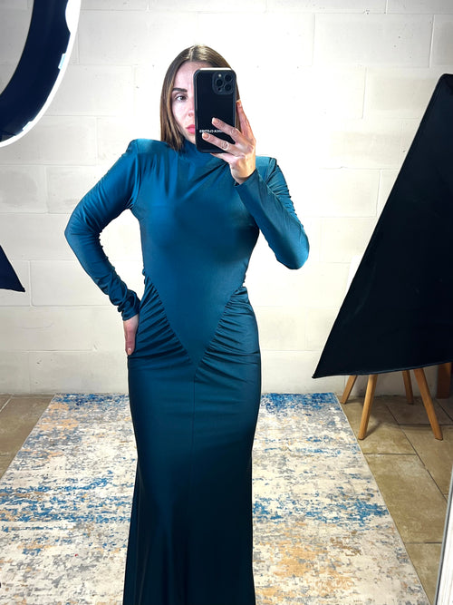 Maxi abito Icona ottanio