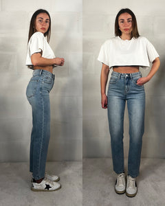 Denim 7/8 a sigaretta lavaggio medio Megan