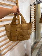 Borsa bottega ecocamoscio camel