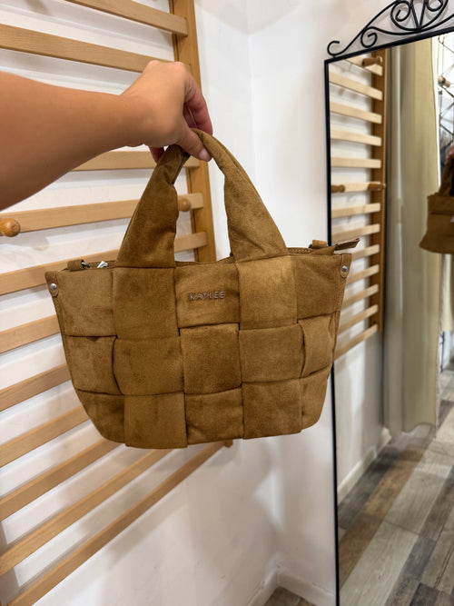 Borsa bottega ecocamoscio camel