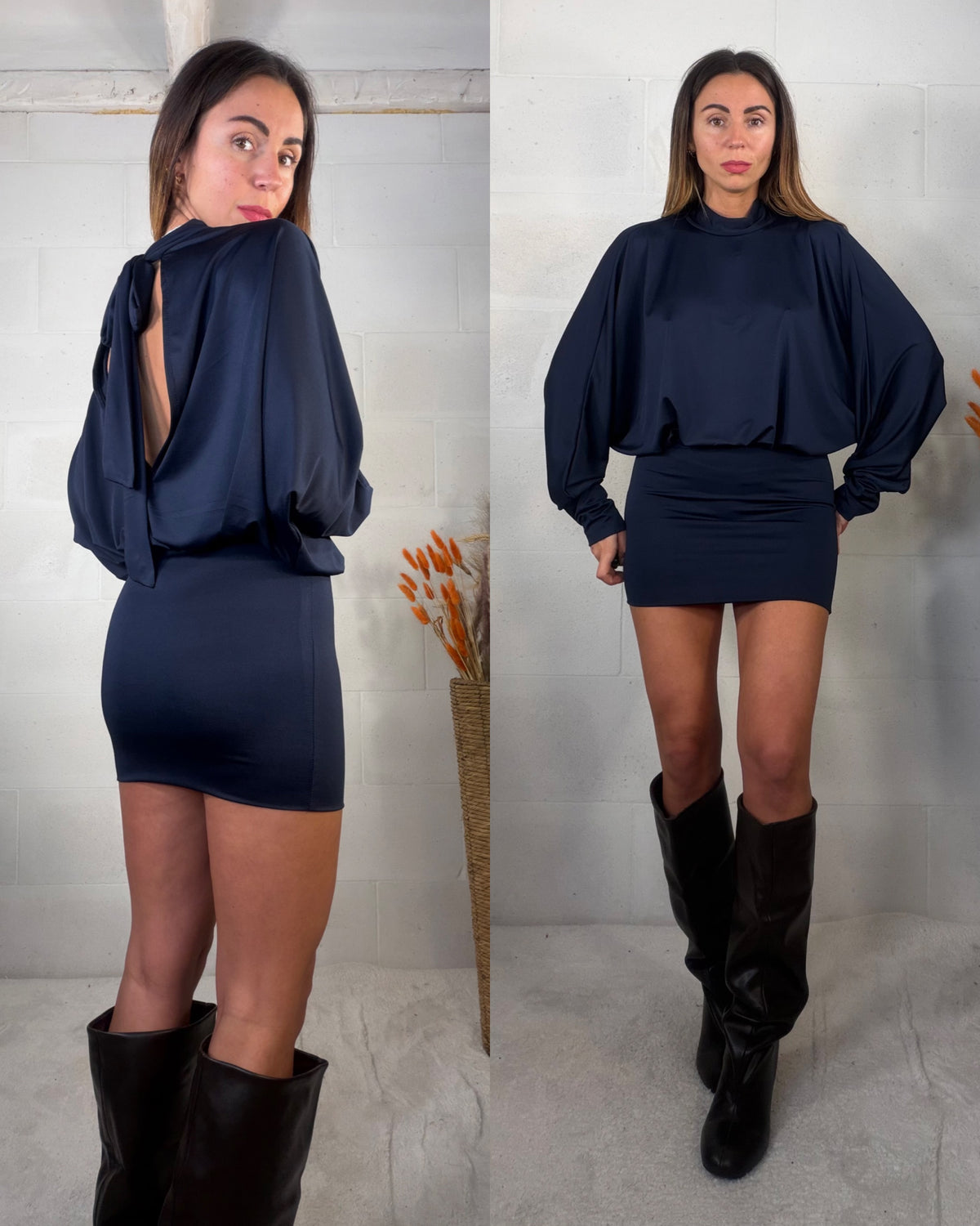 Dress apertura sul retro blu Megan