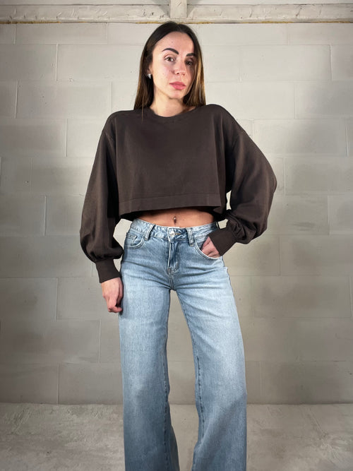 Pull crop viscosa testa di moro